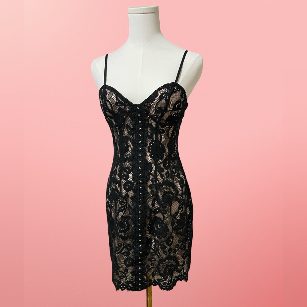 Topshop Black Lace Mini Dress